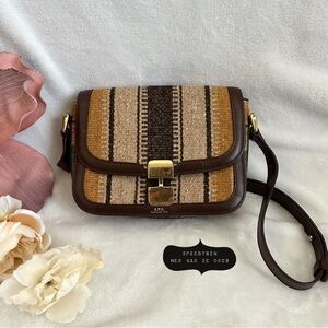 A.P.C. Grace Woven Brown Stripe Bag Purse